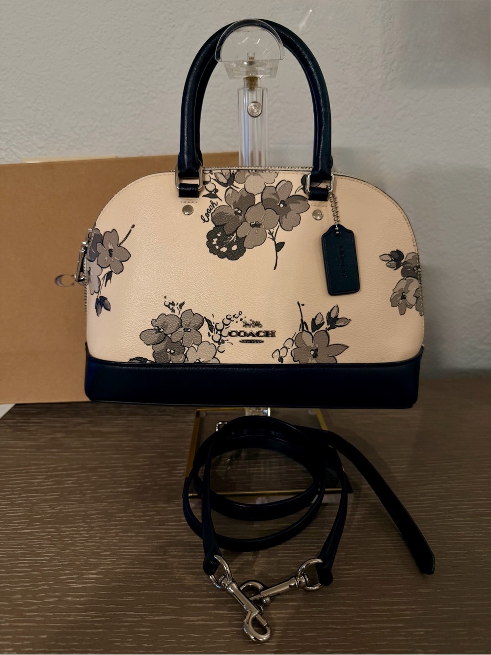Coach Mini Sierra Satchel Crossbody bag with floral design NWOT
